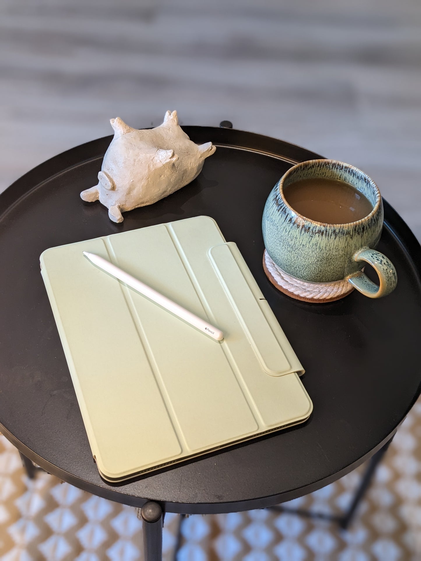 Deko Entspannungs-Schwein - handgefertigter Steinguss, Betonfigur, Design, Home, Accessoire
