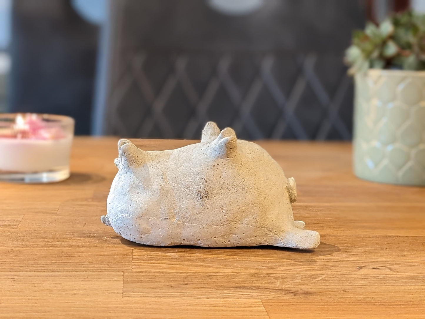 Deko Entspannungs-Schwein - handgefertigter Steinguss, Betonfigur, Design, Home, Accessoire