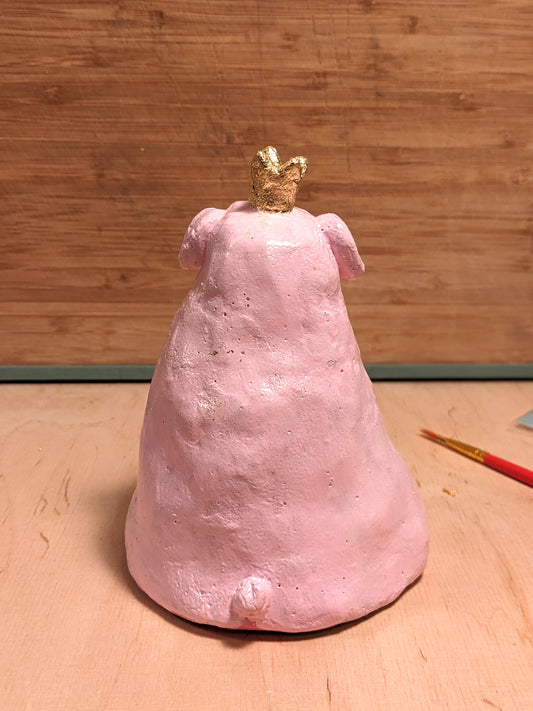 Deko-Schweineprinzessin in rosa - handgefertigter Steinguss, Betonfigur, Design, Home, Accessoire