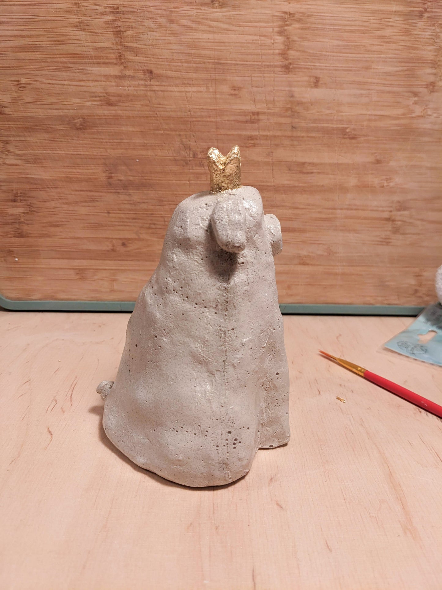 Deko-Schweineprinzessin in grau - handgefertigter Steinguss, Betonfigur, Design, Home, Accessoire