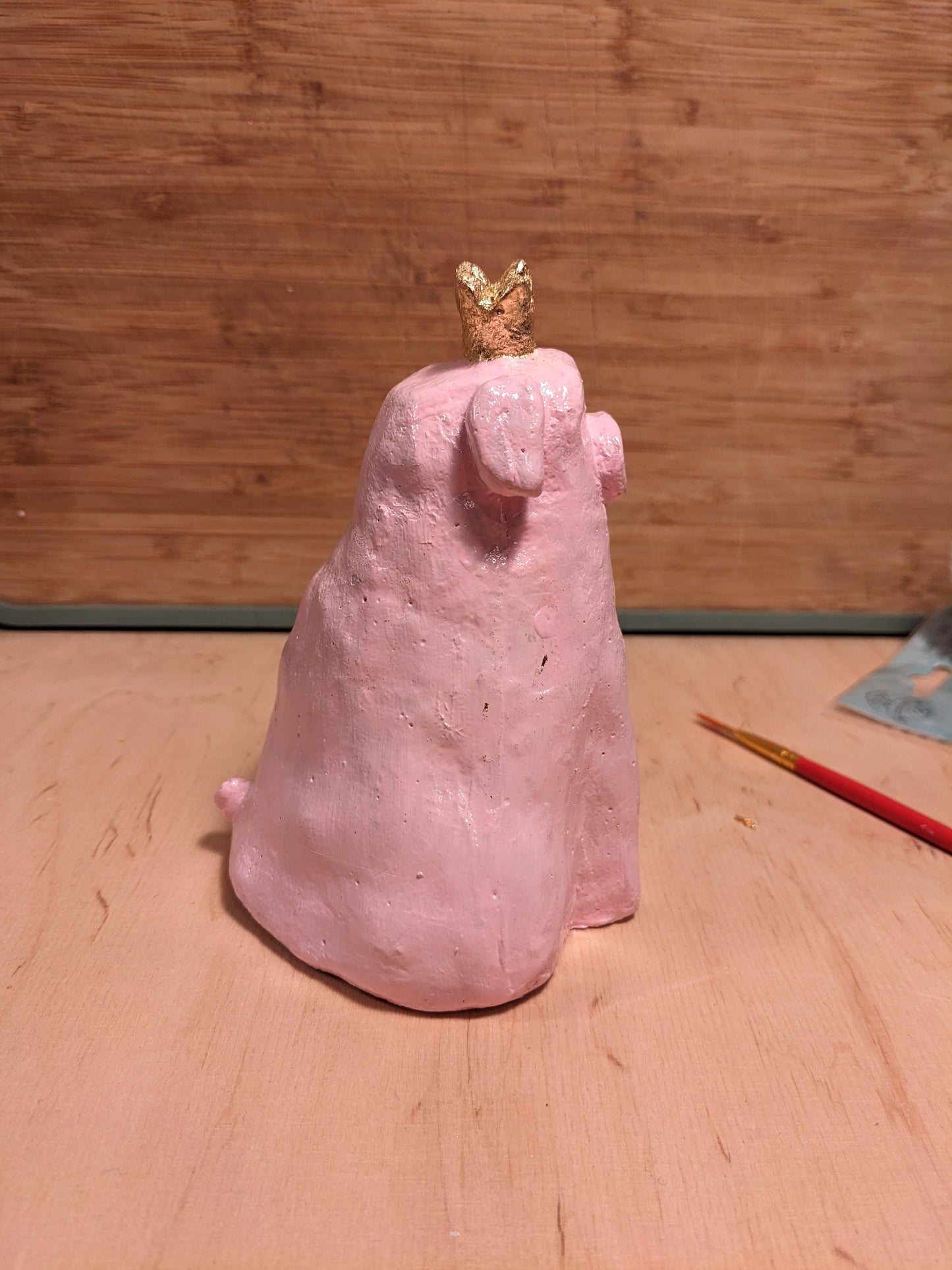 Deko-Schweineprinzessin in rosa - handgefertigter Steinguss, Betonfigur, Design, Home, Accessoire